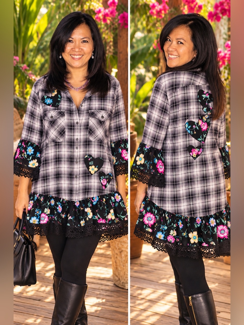 Second Chance by Aloha – NWT Upcycled Floral Flannel Shirt XL